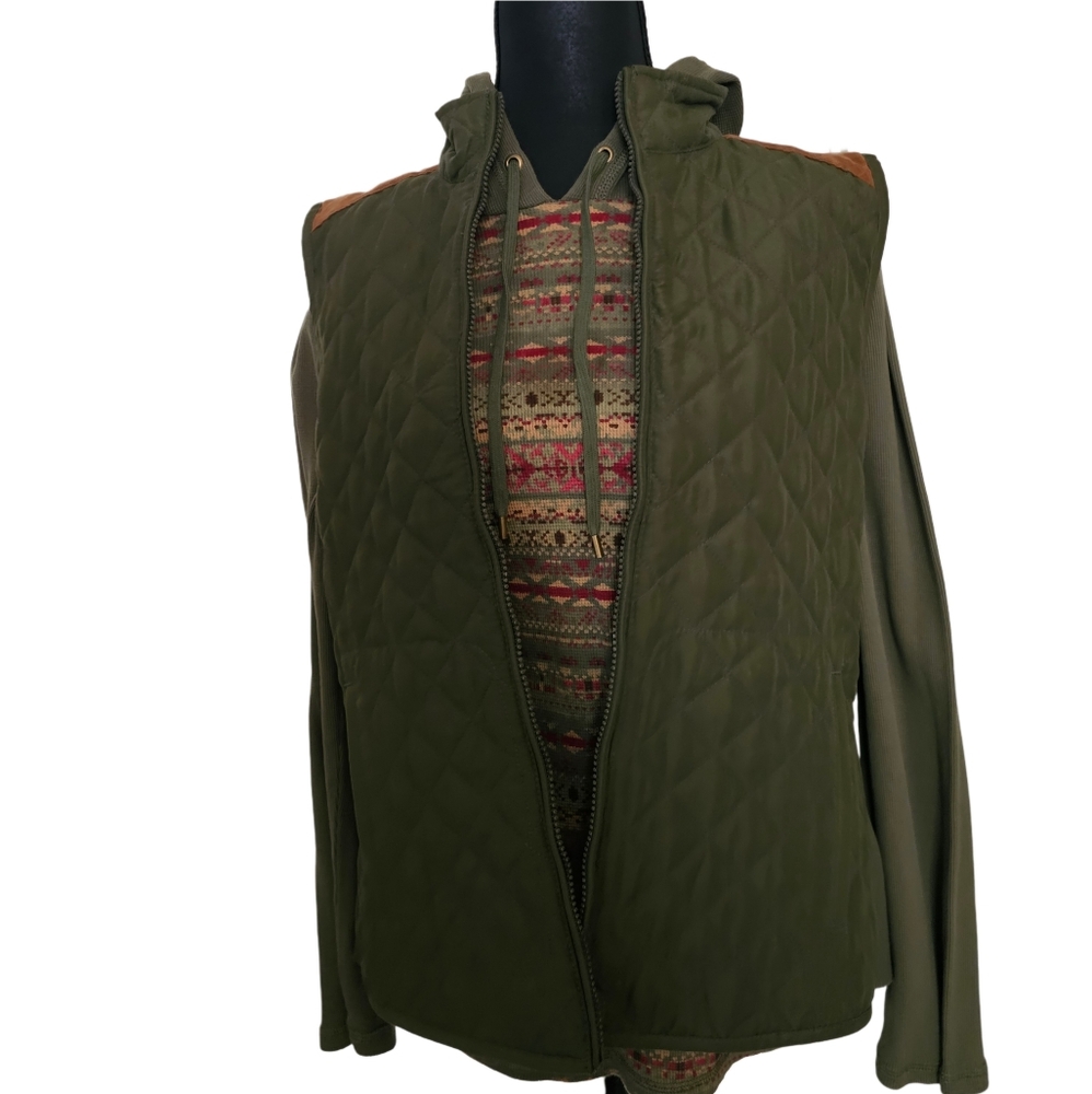 Chaps Olive Quilted Jacket